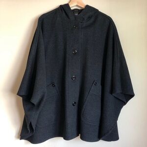 Saks Fifth Avenue Charcoal Wool Blend Cape
